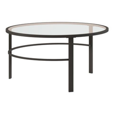 36" Black And Clear Glass Round Nested Coffee Tables, 2-Piece Set ... regarding Creating a Stylish Living Space with Nested Coffee Table Sets